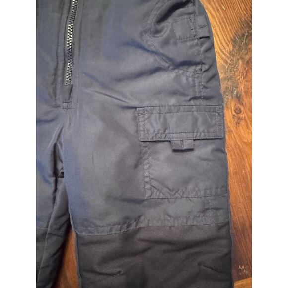 London Fog 24 Months Snow Bib Overalls Front Zip Insulated Ski Pant Navy Blue - Picture 6 of 6